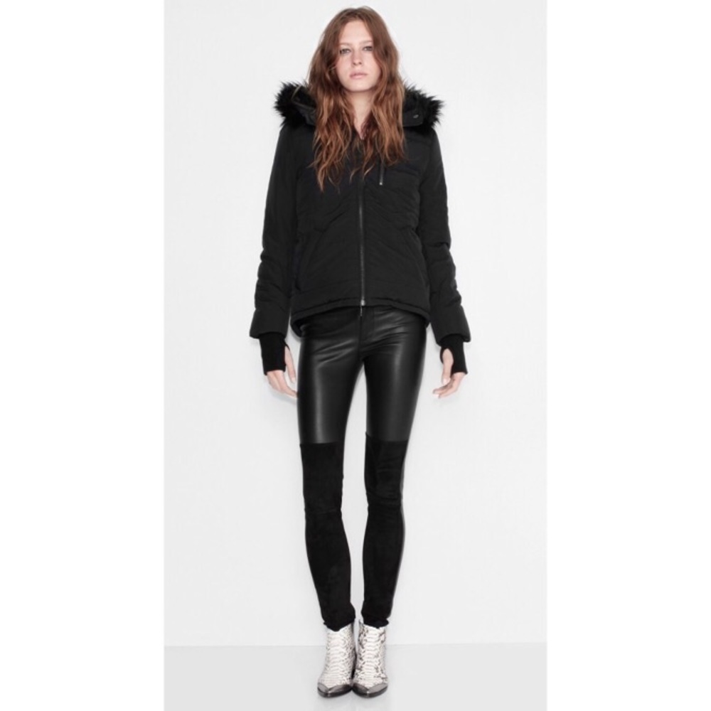 📸🆕 Z&V ღ Patch Quilt ღ Down Parka Faux Fur Trim - Picture 2 of 8